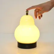 LED Vintage Portable Table Lamp Rechargeable Milky Pear Atmosphere Night Light