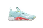 Mizuno | Womens Wave Momentum 2 NB Netball Shoes (Clear Water/White/Cayenne)