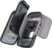 JSAUX Carrying Case Compatible with Steam Deck, Protective Hard Shell Carry Case Built-in AC Adapter Charger Storage, Portable Travel Carrying Case Pouch for Steam Deck Console & Accessories-BG0102