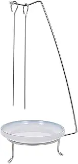 STOBAZA 1set BBQ Skewer Stand: Stainless Steel Kebab Hanger Rack Barbecue Skewer Stand Rack with Tray - Barbecue Grilling Accessory