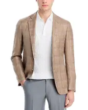Canali Kei Plaid Unstructured Regular Fit Sport Coat