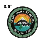 Great Smoky Mountains Patch Embroidered Iron-On Applique Nature Badge Souvenir