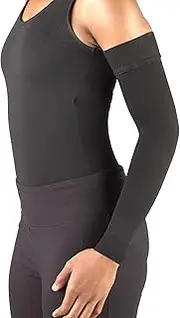 Truform Women's 20-30 mmHg Compression Medical Arm Sleeve with Dot Top, Black, Small
