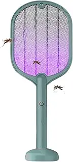 Leona Co 2 in 1 Electric Fly Swatter Racket, USB Rechargeable Electric Bug Zapper with Base, Cordless Mosquito Zapper Lamp Insect Killer Trap for Indoor Outdoor Home Office Camping Patio