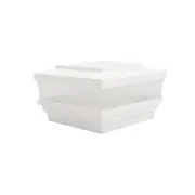4" Sq. Cape May Scallop Lens Low Voltage LED Lighted Vinyl Post Cap - White