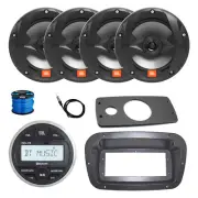 JBL Marine Radio, Spa Bezel, Adapter, Antenna, 4x 6.5" 225W Black Speaker w/Wire