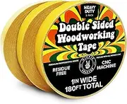 HIPPIE CRAFTER 3 Pk Double Stick Tape Double Sided Woodworking Tape 1" inch Wide Wood Tape for Woodworkers CNC Machines Routing Templates Strong Heavy Duty 60 Feet Each - 180FT Total
