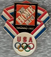 Nice Dated 1998 Nagano Home Depot USA Olympic NOC Sponsors Pin