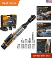 Cordless Ratchet Wrench Set - 12V Power, 60 FT-LBS Torque & 6 Sockets Included