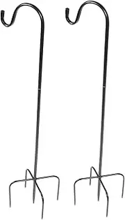 Toddmomy 2 Pack Outdoor Yard Shepherd Hooks Heavy Duty Fence Hooks for Garden Decor Rust-Resistant Lantern Bird Feeder Hanger Stands