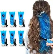 Blue Temporary Hair Dye for Kids, Washable Hair Dye, Temporary Hair Color for Dark&Light Hair Dye Comb for Kids Girls Party Halloween Cosplay Hair Gift