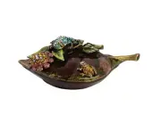 JAY STRONGWATER MEADOW VINCENT 2 FROGS ON LEAF TRINKET BOX SWAROVSKI BOX USA