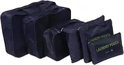 JEWEDECO 6pcs Packing Cubes Lightweight Luggage Organizer Bags for Clothes Shoes Laundry Durable Smooth Zippers for Travel Suitcase Storage Travel Essentials