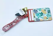 1 Bath & Body Works BLUE FLORAL Mauve Lanyard Pocketbac Holder ID Case