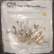 Vintage Columbia Minerva Crewel Picture Kit - 36x22 - WOODLANDS SCENE #7972 NIP