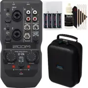 Zoom U-24 Portable 2x4 USB Handy Audio / MIDI Interface + Soft-Shell Case Kit