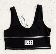 SHEIN NO Black & White Crop Top M