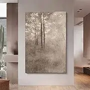 Oil Painting Hand Painted - Large Frameless Artwork Decorations,Wabi-Sabi Style Forest Landscape Texture Wall Art Painting, Can Be Hung for Living Room Corridor Home Decoration,As Shown,110 X 180 C