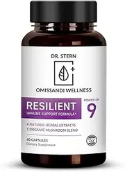 Resilient - Natural Immune System Support - Dr. Formulated to Boost Your defenses - W/Organic Mushroom Blend, Echinacea, Astragalus, Oregano & More - Vegan - Made in USA- 60 Capsules
