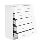 Tallboy Dresser Table 6 Chest of Drawers Cabinet Bedroom Storage White