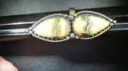 Sterling Silver 925 Bumble Bee Jasper ADJ Ring Double Tear Drop Native American