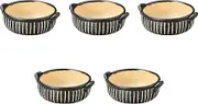 Set of 5, Gratin Dish with Irori Ears, 6.7 x 5.5 x 2.0 inches (17 x 14 x 5 cm) | Setomonohonpo