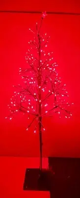 42" RED LIGHTED LED WIRE TREE Blinking with STAR Christmas NEW SD94760