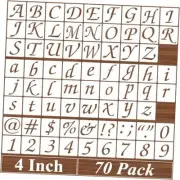Alphabet Letter Stencils - 70 Pack Letter Number Stencil Templates with 4 Inch
