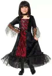 Gothic Vampira Vampiress Vampire Girl Fancy Dress Up Halloween Child Costume