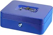 Locking Cash Box,Compact Cash Safe Lock Box - Metal Locking Secure Portable Saving Organizer for Valuables Business Document Register, Home Security Passport Storage