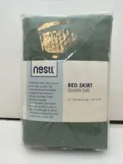 NESTL Bed Skirt Queen Sage Green Microfiber Bed New In Package