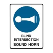 Brady Sign - Blind Intersection Sound Horn 450 x 300mm Metal