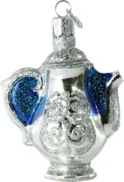 Old World Christmas Ornament-Silver Coffee Pot NEW #32174 **RETIRED