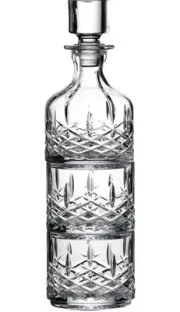 Waterford Markham Stacking Crystal Decanter & (2) DOF Tumbler Set NIB 40033794