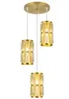 Crystal Chandelier Gold Pendant with Adjustable Hanging LED Lights 10"x 69"