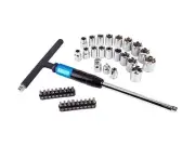 MichaelPro MP009056 40pcs 3/8 Inch Drive 2 way Quick Swivel T-Handle Wrench Set