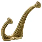 Chunky Decorative Hat &amp; Coat Hook, Polished Brass