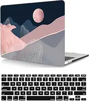 Compatible with MacBook Pro 16 inch Case with Touch ID 2021/2023 Release Model M1 A2485/A2780 M2 Pro/Max Chip, Plastic Protective Matt Durable Hard Shell Case Cover & Keyboard Cover, Pink Sun