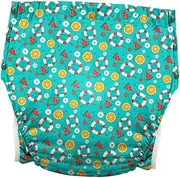 Perfk Adults Diaper TPU Waterproof Reusable Leakproof for Seniors Adjustable Buckle Side Care Triangle Pant Incontinence Cover Pant, Green