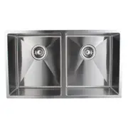 770x450x215mm ACA 1.2mm Handmade Double Bowls Top/Undermount Kitchen/Laundry Sink