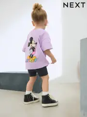 Lilac Purple Disney Mickey Mouse Short Sleeve T-Shirt and Cycle Shorts Set (3mths-7yrs) (AJ2601) | $31 - $39