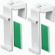 Long Clamp Bracket for Duo/Double/s Roller Blinds with Separate Fabric Support Rail - 1 Pair, 2 Pieces - Adjustable - Color White
