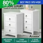 ALFORDSON 2x Bedside Table Hamptons 3 Drawers Nightstand Storage Side End White