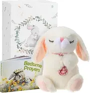Sawnfay Baptism Gifts for Girls and Newborn Baby, Christening Gifts Set, 7" Praying Bunny Plush Toy and Bedtime Blessing Book in Keepsake Gift Box.