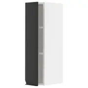 METOD wall cabinet with shelves, white/Upplöv matt anthracite, 20x37x80 cm