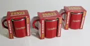 Captain Morgan Mini Measuring Mug Red Christmas Cup Rum- Lot of 3 - NEW