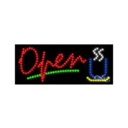 NEW "OPEN" CUP LOGO 27x11 SOLID & ANIMATED LED SIGN w/CUSTOM OPTIONS 20859