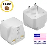 2 Pcs Universal UK US AU EU to American US USA Outlet Plug in Adapter Converter