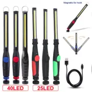 Rechargeable LED COB Slim Work Light Mechanic Flashlight Lamp Bar Camping Torch