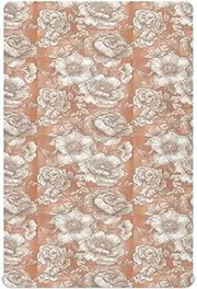 Fitted Crib Sheets for Infant Toddler Kid Soft Nursery Bed Sheet for Standard Size Crib Mattress 52x28in Florals Peonies Petunia Rose